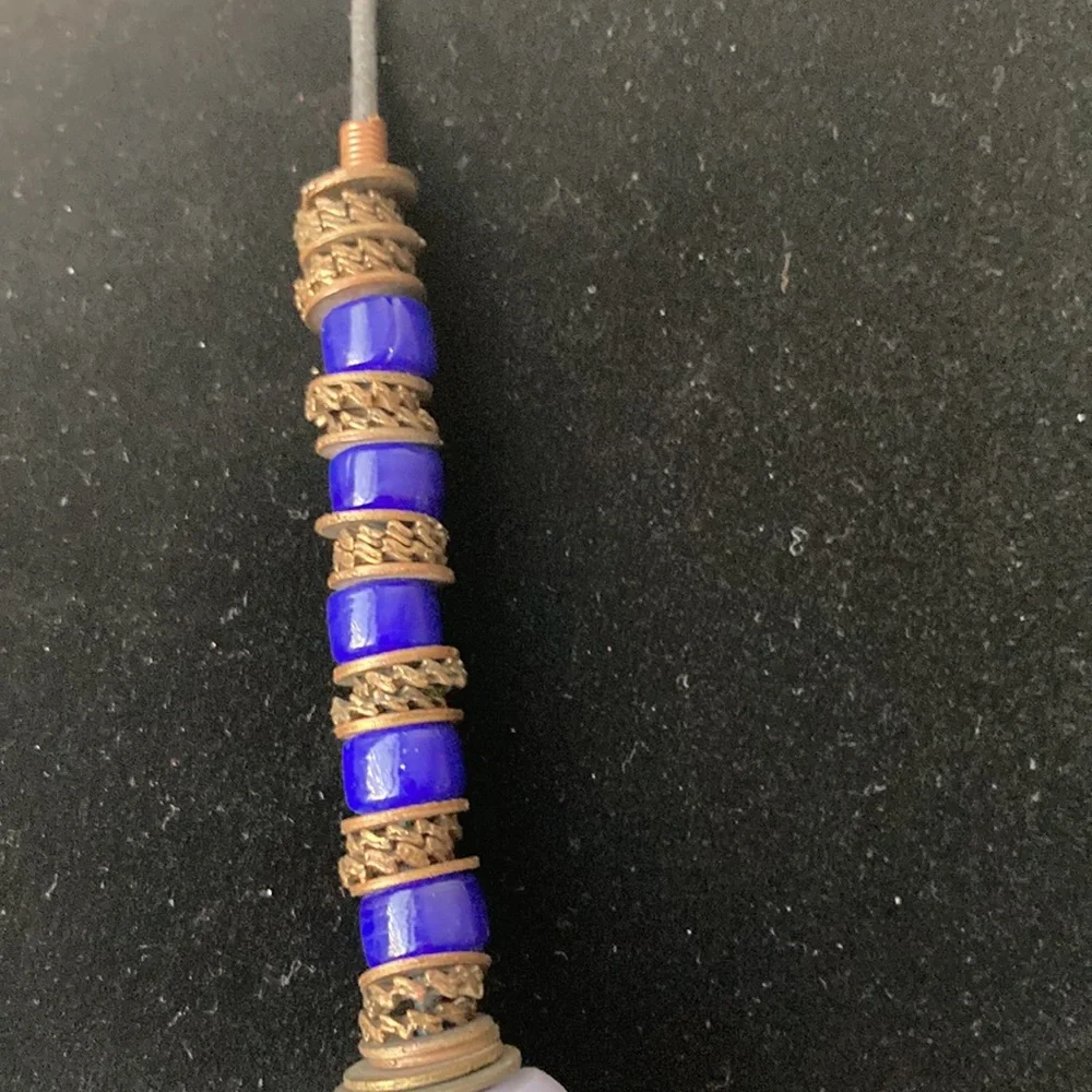 Murano Glass Necklace Artist Studio Made Purple Beads - Picture 3 of 8